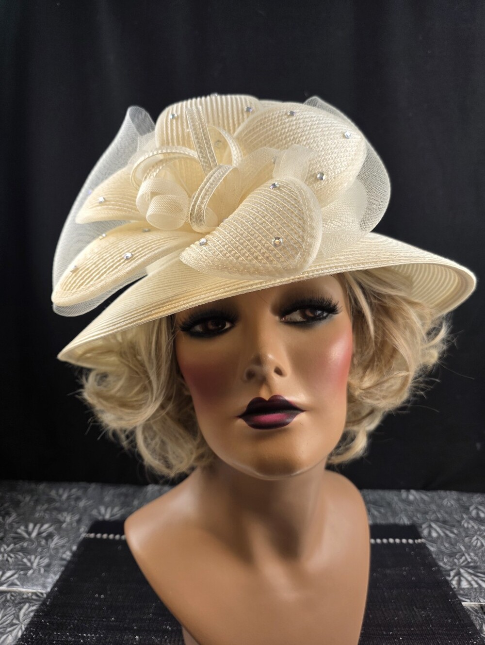 Deborah (NY) Fashions Cream Colored Dressy Hat